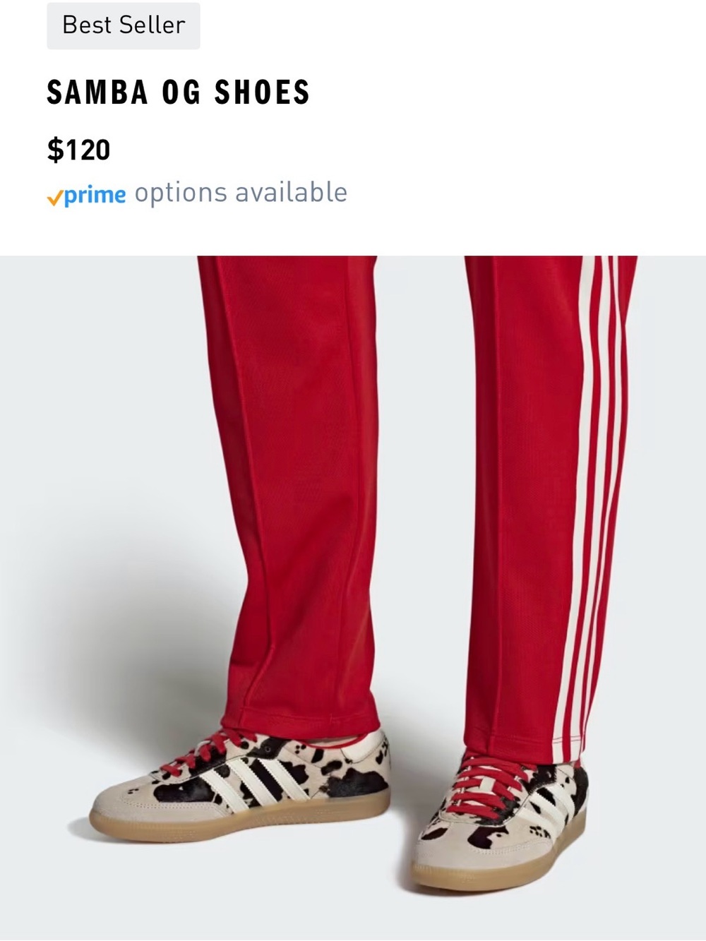 adidas Samba OG Sneakers in White, Black & Red - Picture 2 of 7